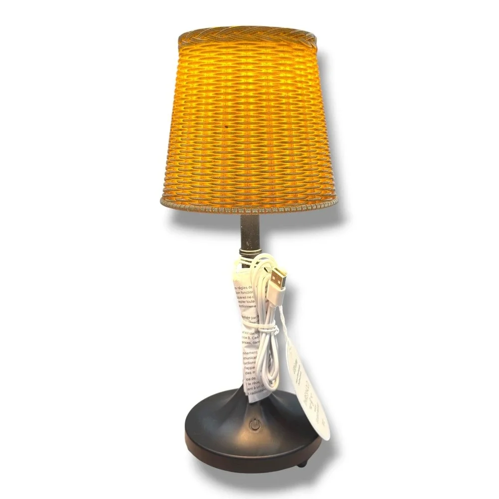 Rechargeable Woven LED Table Lamp Black - Threshold Studio McGee, Target